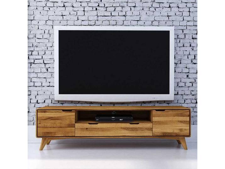Fernsehtisch aus Wildeiche Massivholz 180 cm breit von Basilicana