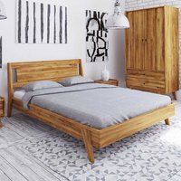 Futonbett aus Wildeiche Massivholz Retro Design von Basilicana