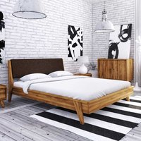 Futonbett aus Wildeiche Massivholz Retro Design von Basilicana