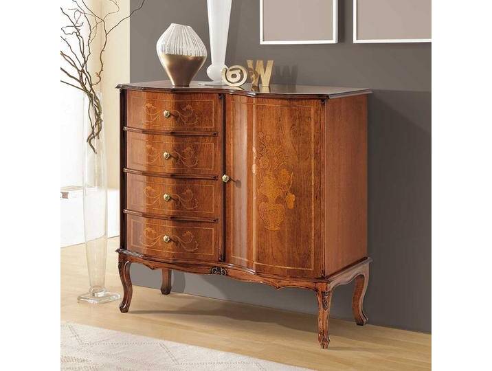 Garderobenkommode in Nussbaumfarben Barockstil von Basilicana
