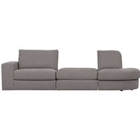 Graues Dreisitzer Sofa in modernem Design Rücken echt bezogen von Basilicana