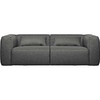 Graues Sofa mit Bezug aus Stoff Rücken echt bezogen von Basilicana