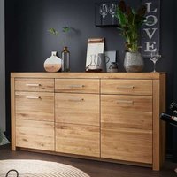 Großes Sideboard aus Wildeiche Massivholz 3 Türen 3 Schubladen von Basilicana