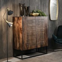 Highboard aus Massivholz und Metall 120 cm hoch von Basilicana