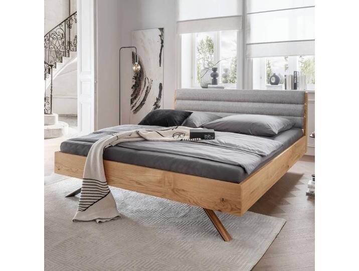 Hochwertiges Bett Holzbett in Wildeichefarben 90 cm Kopfteil von Basilicana