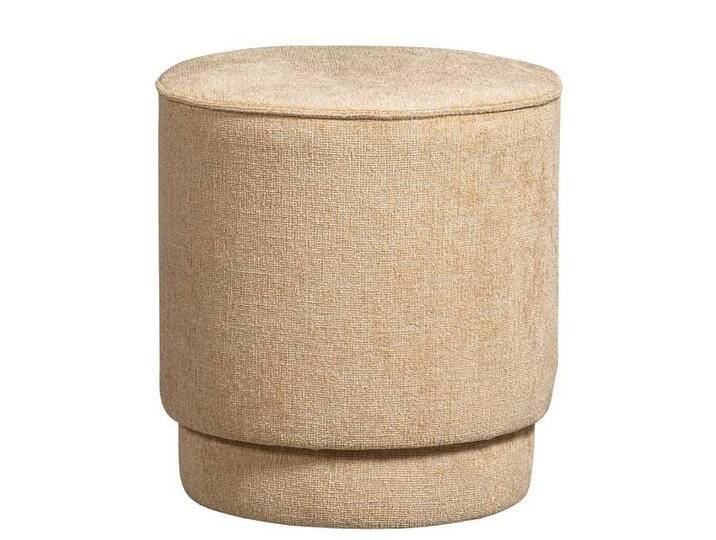 Hocker Polsterhocker aus Chenillegewebe in runder Form von Basilicana