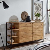 Hohes Sideboard aus Wildeiche Massivholz & Metall Bügelgestell von Basilicana