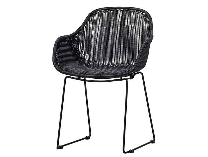 In- und Outdoor Stühle Schwarz aus Kunstrattan Gestell aus Metall (2er Set) von Basilicana