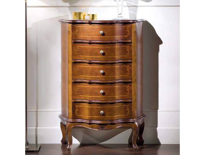 Italienische Design Kommode in Nussbaumfarben Schubladen von Basilicana