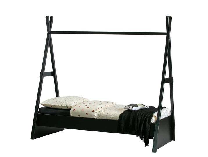 Kinderzimmerbett in Zeltform Schwarz lackiert von Basilicana