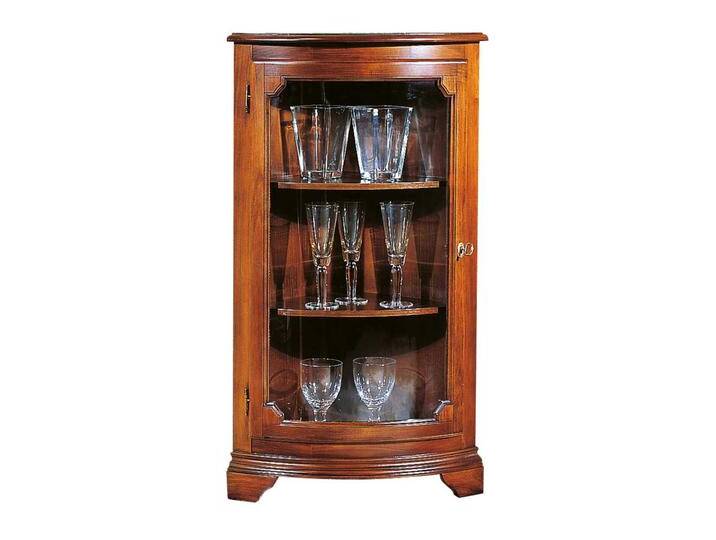 Kleine Eck-Vitrine in Nussbaumfarben italienisches Design von Basilicana