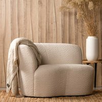 Kleine Lounge Couch mit Boucle Bezug Cremefarben von Basilicana