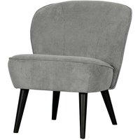 Kleiner Sessel im Retrostil Cord Bezug Graugrün von Basilicana