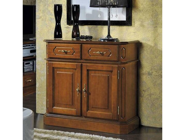 Kommode Holz in Nussbaumfarben furniert lackiert von Basilicana