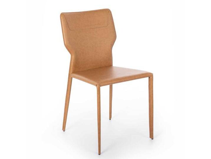 Küchenstühle in Cognac Braun Kunstleder modern (2er Set) von Basilicana