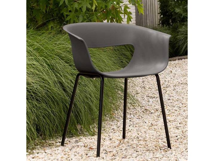 Küchenstuhl Armstuhl aus Kunststoff und Aluminium (2er Set) von Basilicana