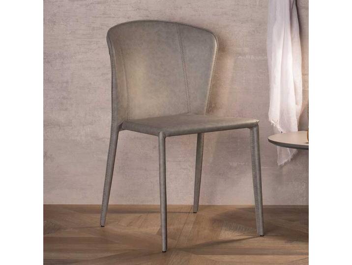Kunstleder Küchenstühle in Grau modern (2er Set) von Basilicana