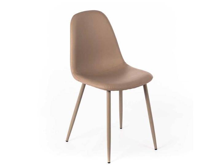 Kunstleder Stühle in Taupe Retro Design (4er Set) von Basilicana