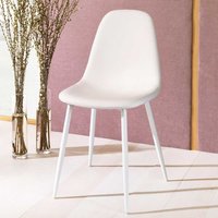 Kunstleder Stühle in Weiß Metallgestell (4er Set) von Basilicana