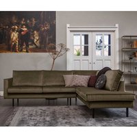 L Couch in Taupe Samt Retro Look von Basilicana