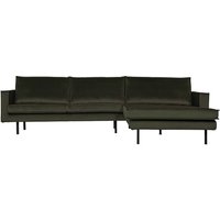 L Sofa in Dunkelgrün Samt 300 cm breit von Basilicana