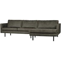 L Sofa in Olivgrün Recyclingleder 3 m breit von Basilicana