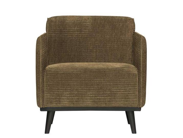 Loft Polstersessel in Hellbraun Bezug aus Rippstruktur Stoff von Basilicana