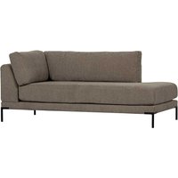 Lounge Element links Taupe mit Vierfußgestell aus Metall 200 cm breit von Basilicana