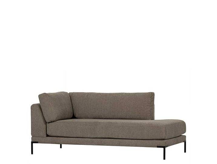 Lounge Element links Taupe mit Vierfußgestell aus Metall 200 cm breit von Basilicana