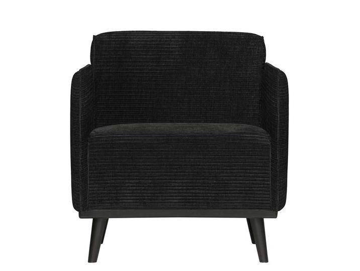 Lounge Sessel in Dunkelgrau und Schwarz geripptem Strukturstoff von Basilicana