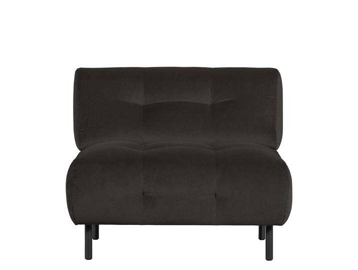 Lounge Sessel in Graubraun Samt Vierfußgestell aus Metall von Basilicana