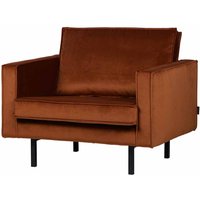 Lounge Sessel in Rostfarben Samt Bezug von Basilicana