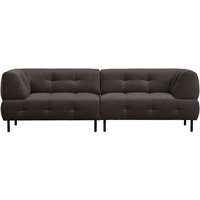 Lounge Sofa mit Bezug aus washed Samt Graubraun von Basilicana