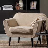 Loungesessel mit Webplüsch Bezug Beige von Basilicana