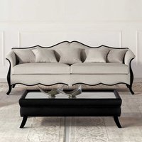 Luxus Dreisitzer Couch in Beige und Schwarz klassischen Stil von Basilicana