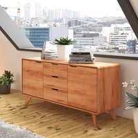 Massivholz Sideboard aus Kernbuche geölt Grifflöchern von Basilicana