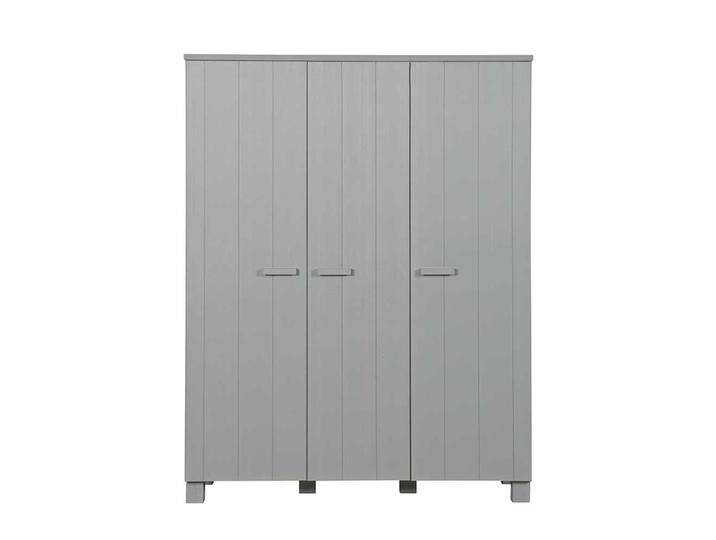 Massivholzkleiderschrank in Beton Grau Kiefer von Basilicana
