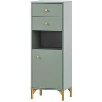 Midibadschrank in modernem Design Graugrün und Goldfarben von Basilicana