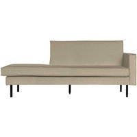 Moderne Chaiselongue aus Samt und Metall hell Khaki und Schwarz von Basilicana