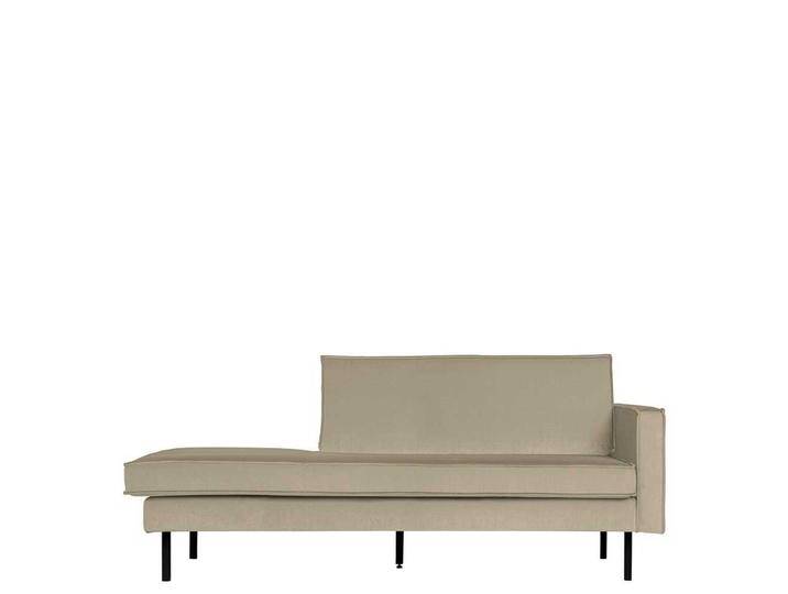 Moderne Chaiselongue aus Samt und Metall hell Khaki und Schwarz Moderne Chaiselongue aus Samt und Metall hell Khaki und Schwarz von Basilicana