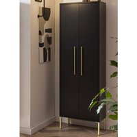 Moderner Badhochschrank in Schwarz und Gold Made in Germany von Basilicana