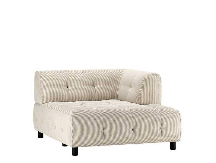 Modernes Modularsofa rechts in Hellgrau Cord Fußgestell aus Holz von Basilicana
