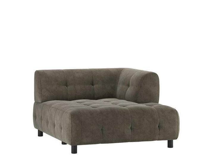 Modernes Sofaelement Modul rechts in Blassgrün Cord 140 cm tief von Basilicana