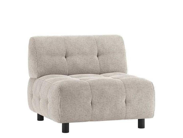 Modulsofa Element aus Cord in Hellgrau 90 cm tief von Basilicana