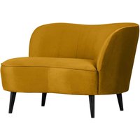 Ockergelbes Lounge Sofa 112 cm breit Vierfußgestell aus Holz von Basilicana