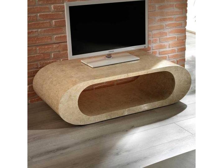 Ovales Lowboard in Beige Stein Ovales Lowboard in Beige Stein von Basilicana