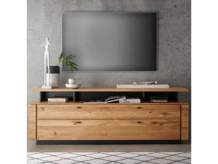Phonomöbel massiv Wildeiche in modernem Design TV Aufsatz von Basilicana