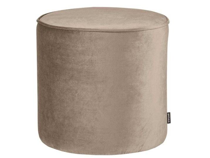Polsterhocker Retro Stil in Khaki Samtbezug von Basilicana