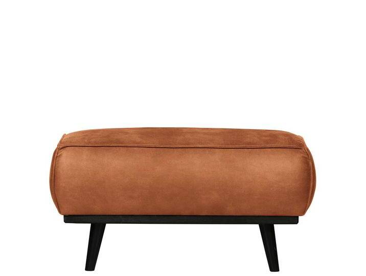 Polsterhocker in Cognac Braun Recyclingleder 80 cm breit von Basilicana