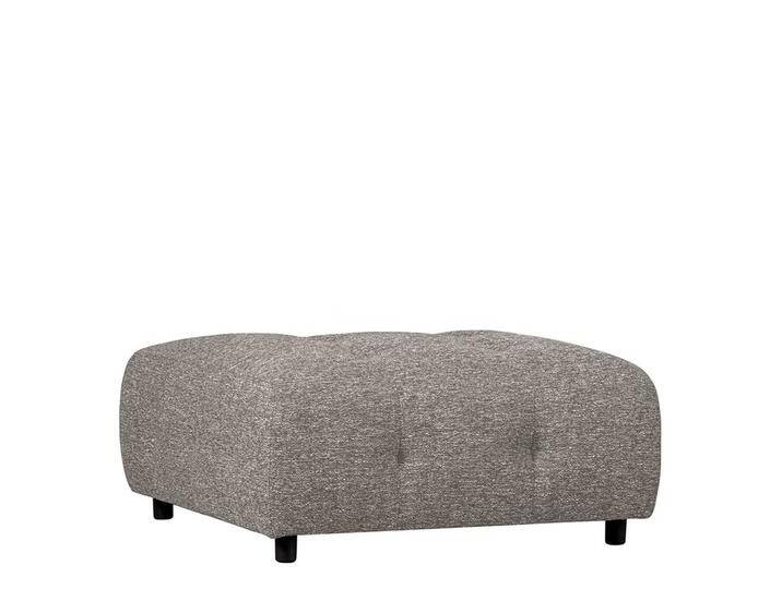 Polsterhocker in Graubraun meliert aus Strukturstoff 90 cm breit von Basilicana